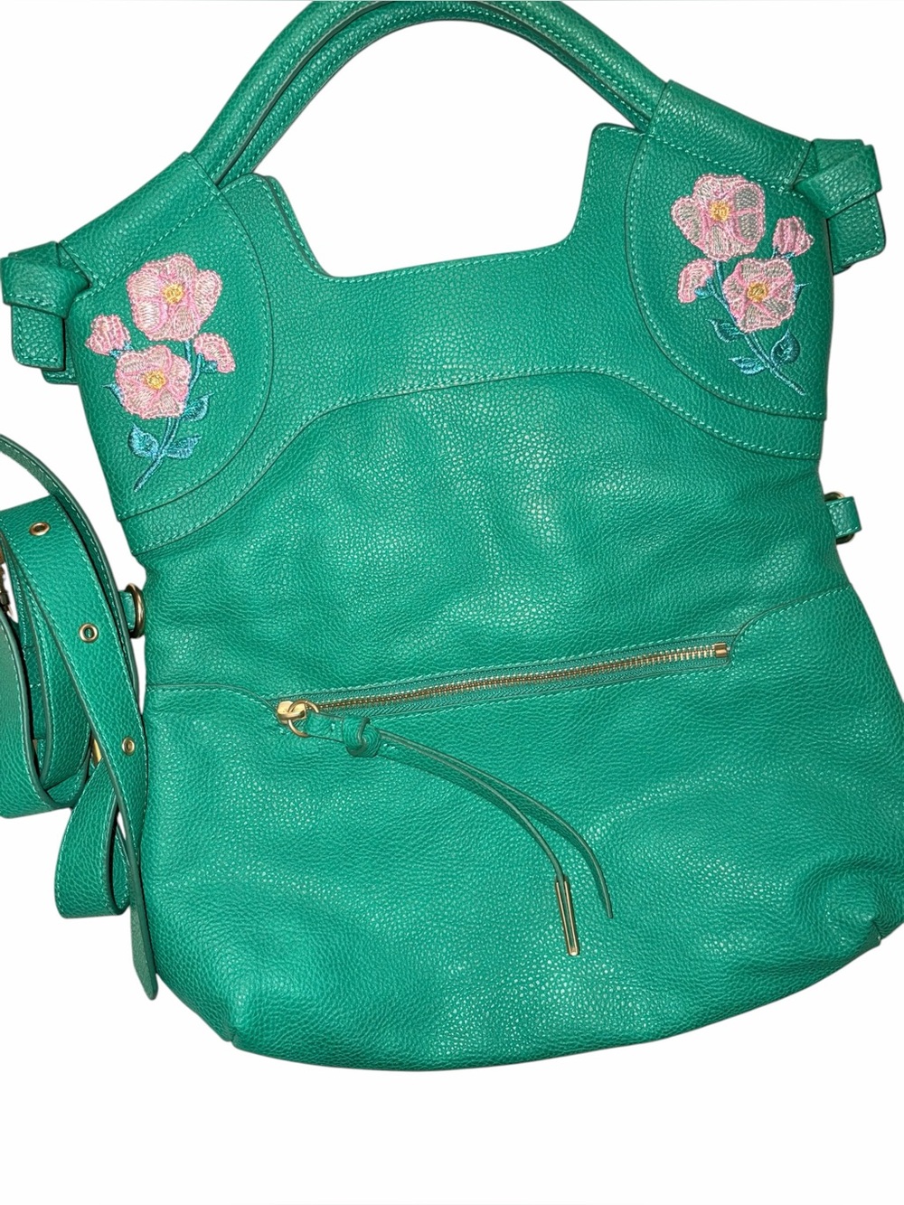 Foley + Corina Flowerbed Creek FC Lady Crossbody Green Floral Fairycore